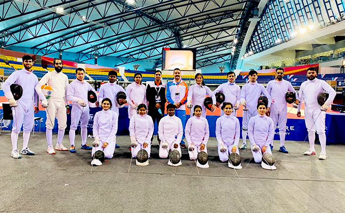 The Indian Contingent for the FIE Epee Grand Prix Doha 2022